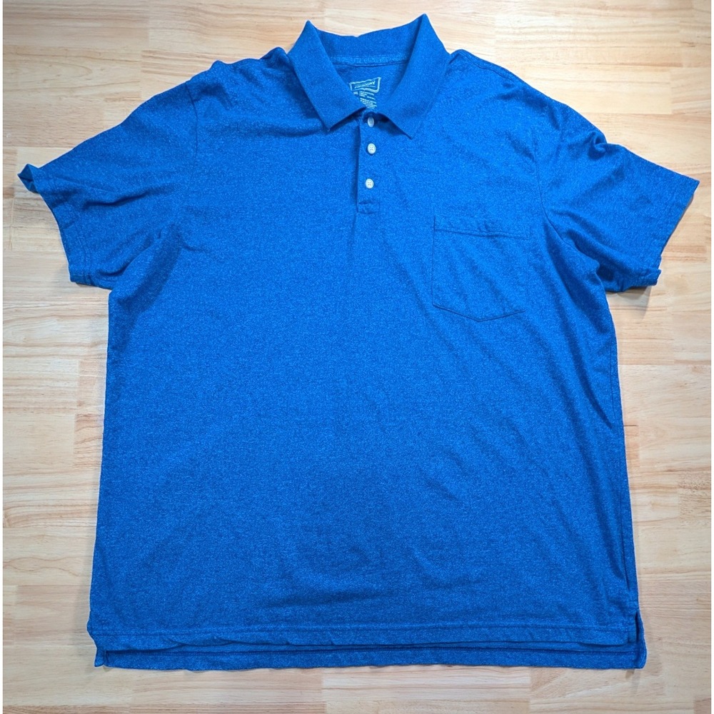 The Foundry Supply Co Mens 3XL Heather Royal Blue Short Sleeve Pocket Polo Shirt